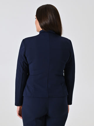 Curvy Blue Jacket with Zip
