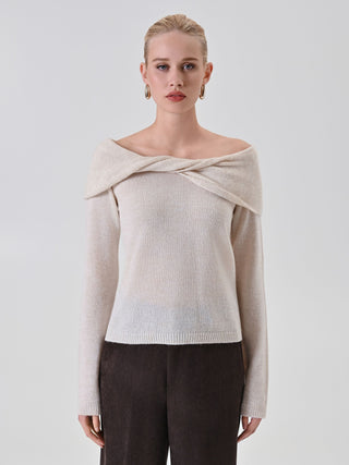Maglia Avorio misto Lana Viscosa