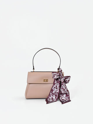 Beige taupe handbag with Giorgia Palmas X Rinascimento scarf