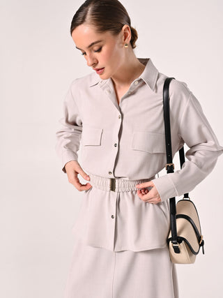 Pearl Grey Utility Jacket