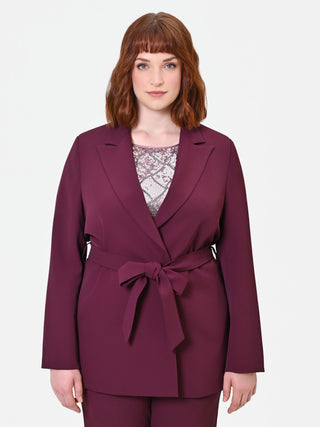 Giacca Curvy a vestaglia in cadi bordeaux rosso