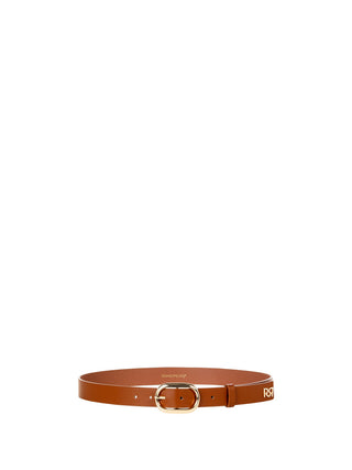 Cintura Marrone con Fibbia Dorata