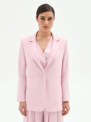 Einreihiger Blazer aus Cady in Pastellrosa