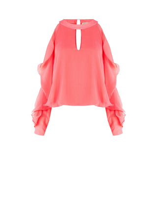 Blusa con Rouches Rosa Camelia