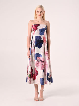 Robe midi à imprimé fleuri