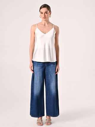 White Thin Strap Top
