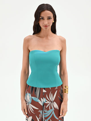 Turquoise Sweetheart Bustier Top