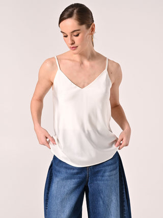 White Thin Strap Top