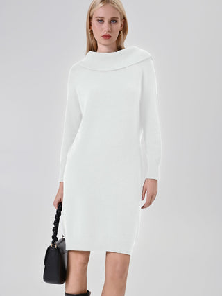 Robe pull cocon crème
