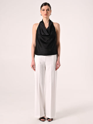 Top noir en satin