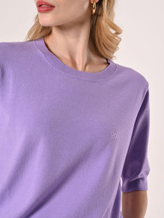 Pull lilas à manches courtes