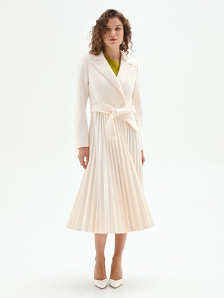 Cappotto bianco plissé