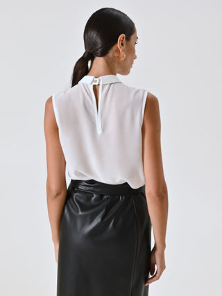 White Top with Lavalliere Collar