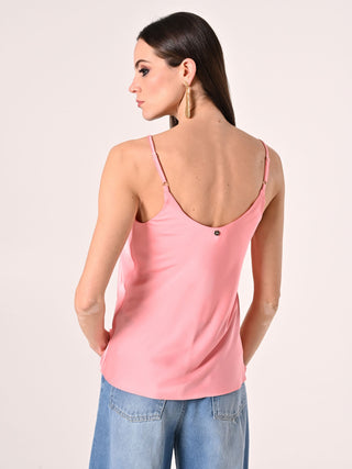 Top Spalline Sottili Rosa Antico