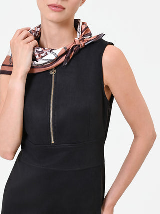 Black Sleeveless Faux Leather Dress