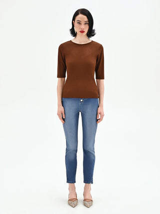Chocolate ribbed sweater