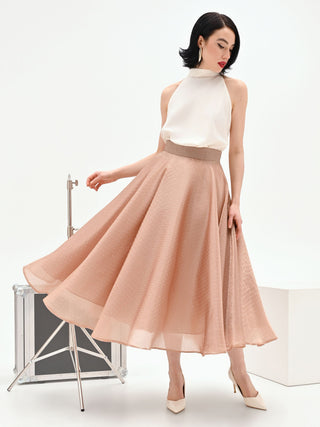 Bronze skirt with allover rhinestones