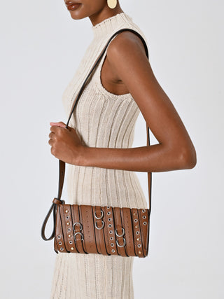Brown Bag with Buckles & Studs