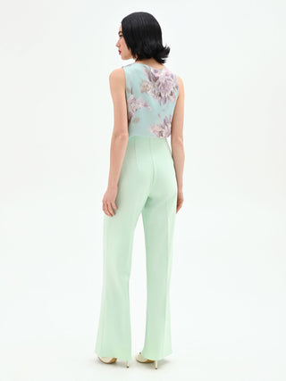 Pantalone a palazzo verde menta