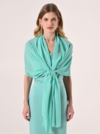 Aqua Green Georgette Stole