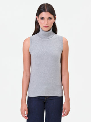 Pull à col roulé sans manches gris clair Giorgia Palmas X Rinascimento