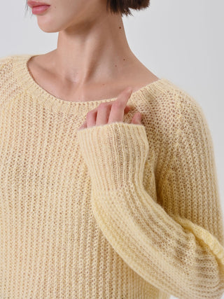Yellow Mohair-Blend Crewneck Sweater