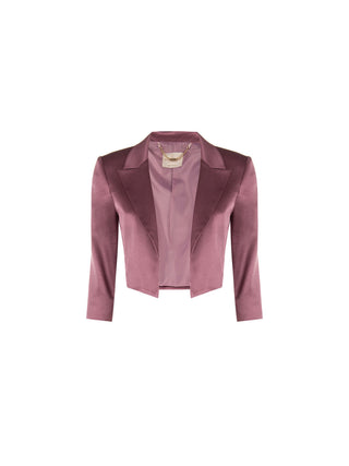 Giacca corta in raso rosa antico