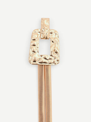 Cintura elastica oro con fibbia martellata