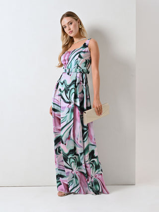 Robe longue imprimé abstrait