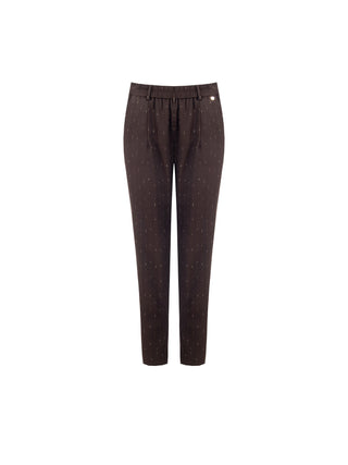 Pantalon à rayures couleur chocolat