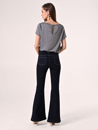 Flared Jeans with Buttons