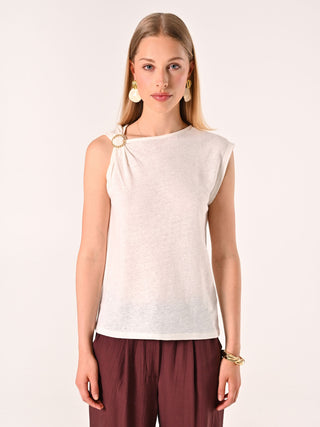 Linen T-shirt with Ring