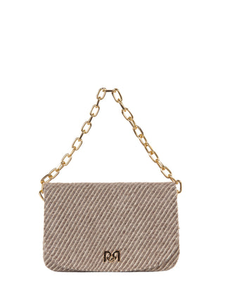 Borsa in tessuto jacquard rigato