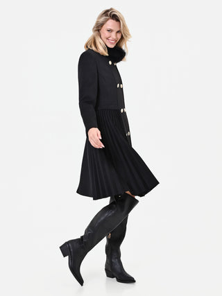 Cappotto doppiopetto nero in velaur