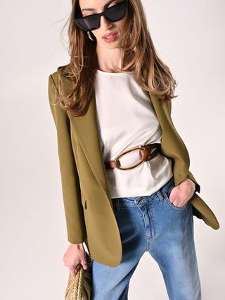 Blouse en satin blanc