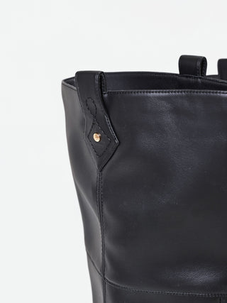 Stivale nero stile texano con gambale alto