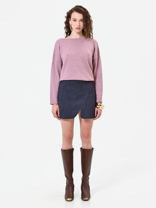 Minigonna blu navy a portafoglio