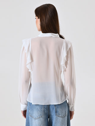 Blusa Bianca con Rouche