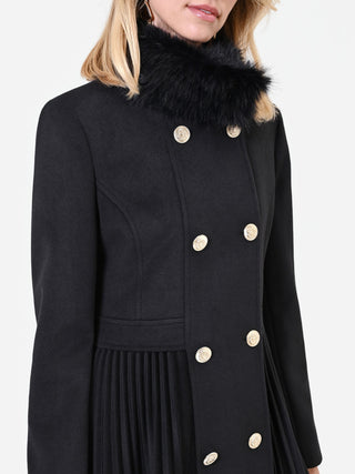 Cappotto doppiopetto nero in velaur