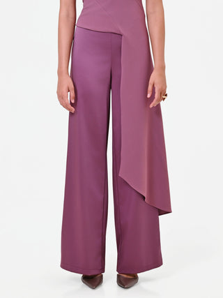 Pantalon palazzo en satin rose ancien Giorgia Palmas X Rinascimento