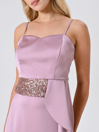 Top Rosa Malva Raso & Paillettes