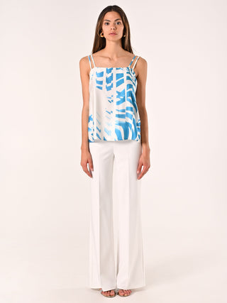 Turquoise-print Top