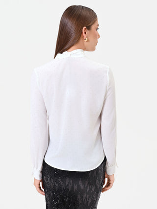 Uni-Farbene Bluse