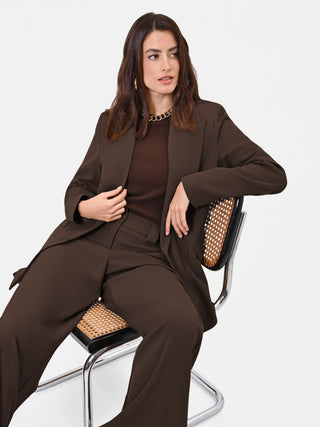 Brown unstructured double-breasted jacket