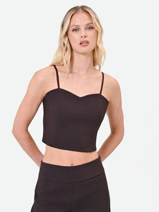 Dark Brown Sweetheart Crop Top