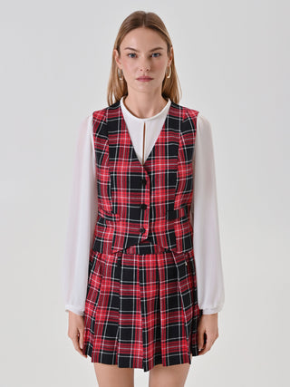 Gilet In Tartan Lurex