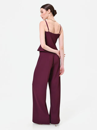 Flowing Burgundy Palazzo Trousers