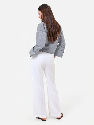 Weiße Leinenhose
