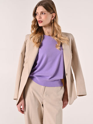 Pull lilas à manches courtes