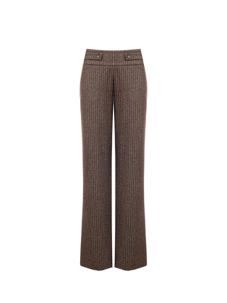 Brown Masculine Fabric Trousers